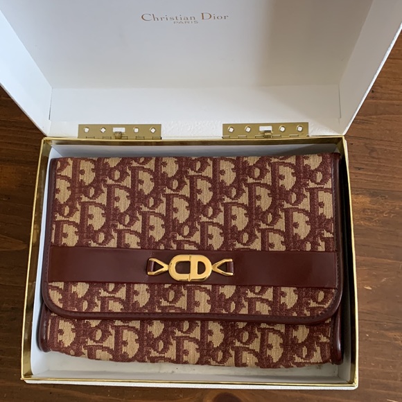 Vintage Christian Dior Burgundy Trotter Chain Shoulder Bag - Picture 10 of 11